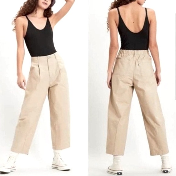 Levi’s Premium High Rise Balloon Pants Beige Urban - Picture 1 of 4